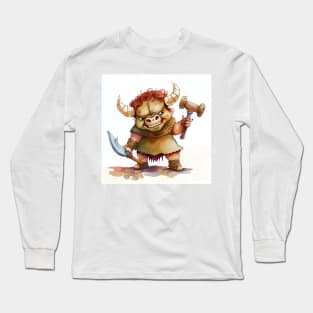 Cute Watercolor Minotaur Long Sleeve T-Shirt